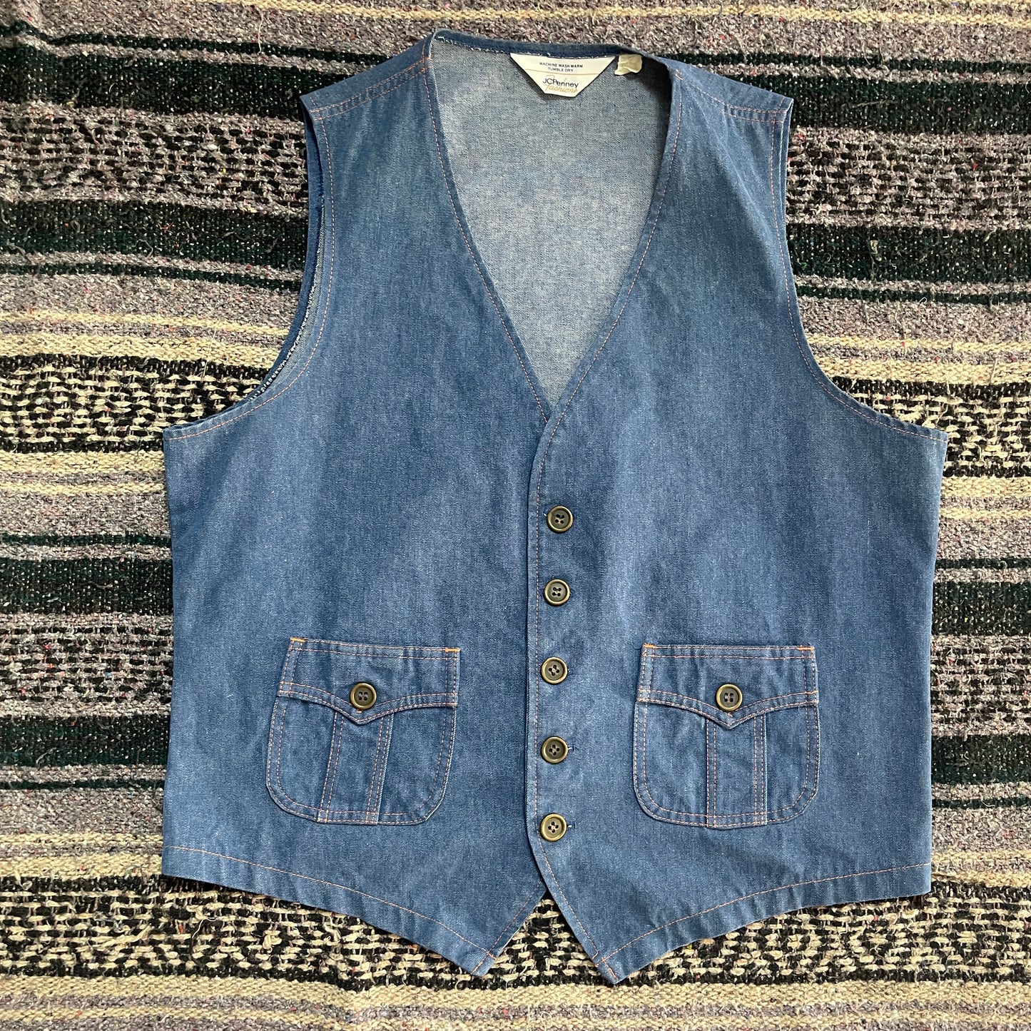 Vintage JC Penney Fashions 90s Jean Denim Vest