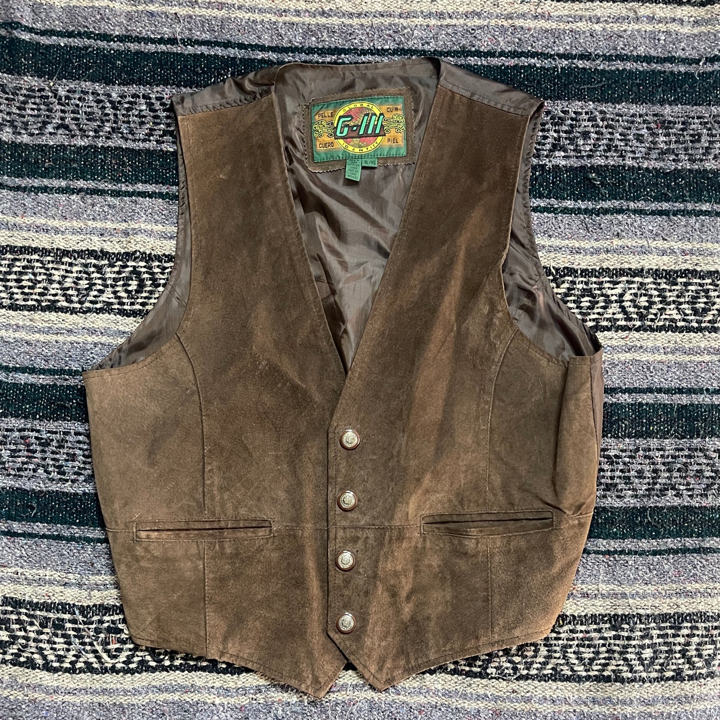 Vintage Brown Suede Vest State of California Sz. XL